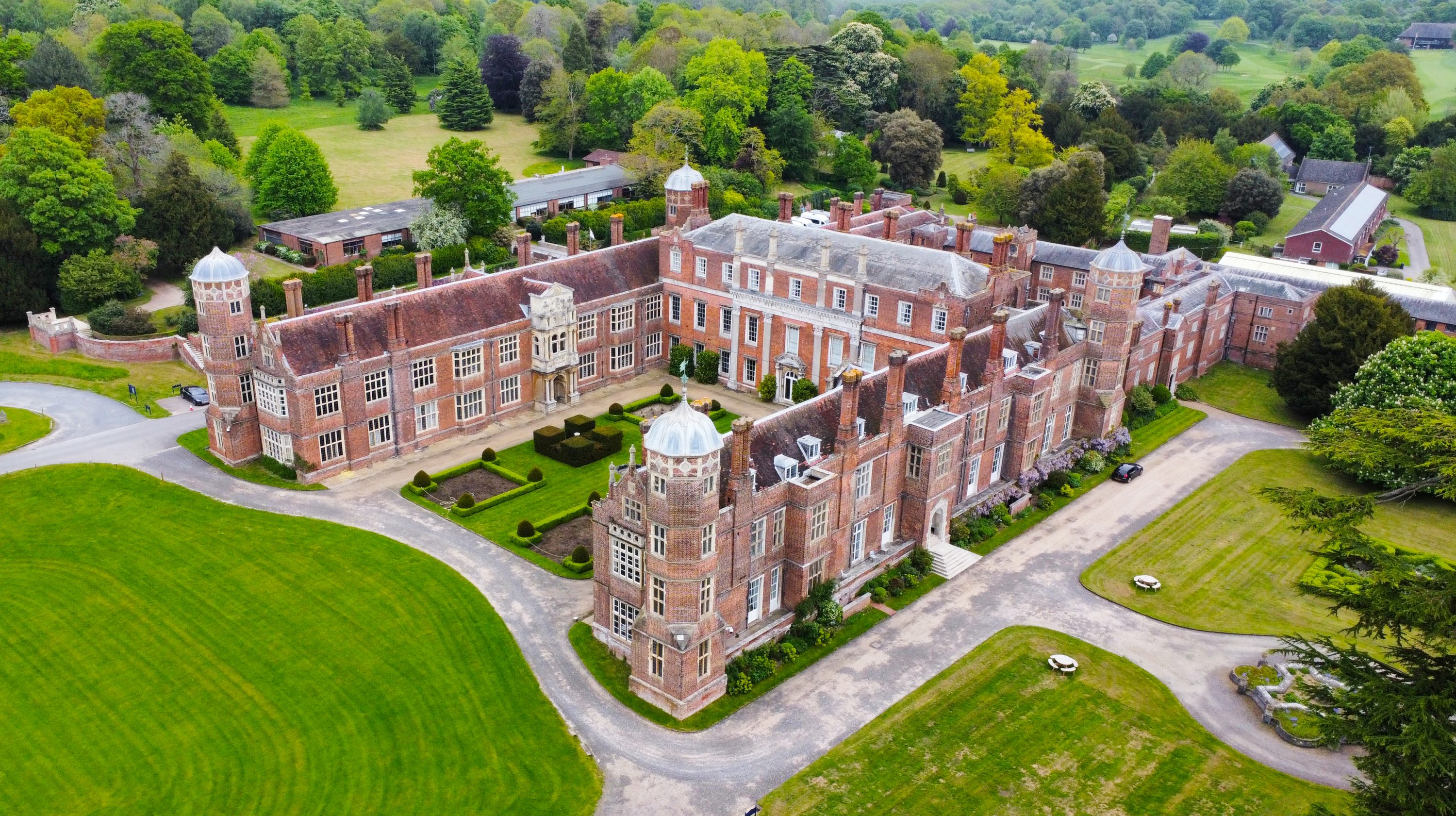 ariel view of cobham hall school in kent
